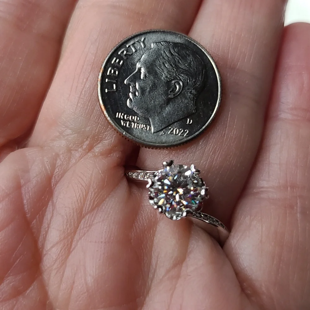 Moissanite  One Carat Solitare Ring Certified